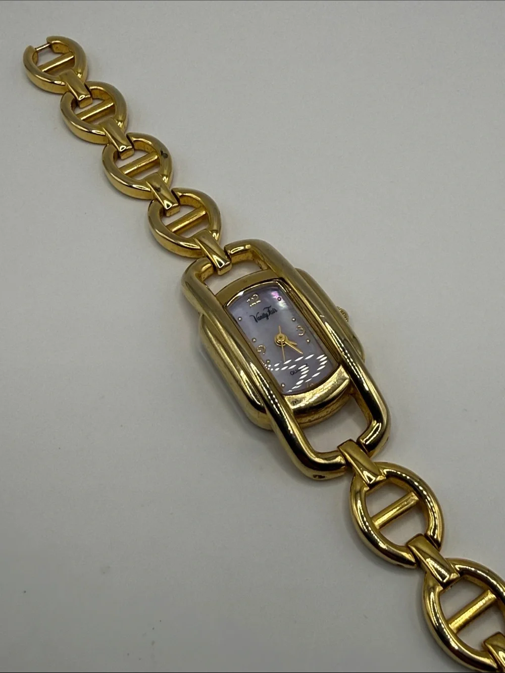 Vintage Vanity Fair Gold Tone Chain Link Statement Watch